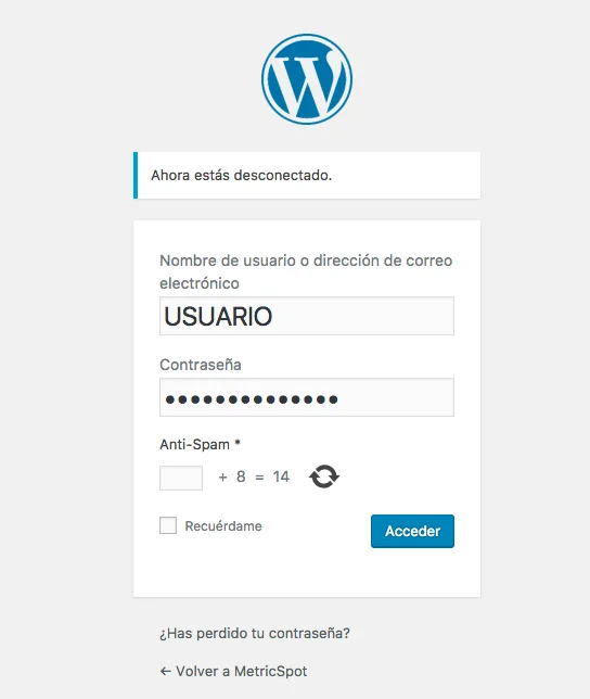 Wordpress plugins captacha MetricSpot