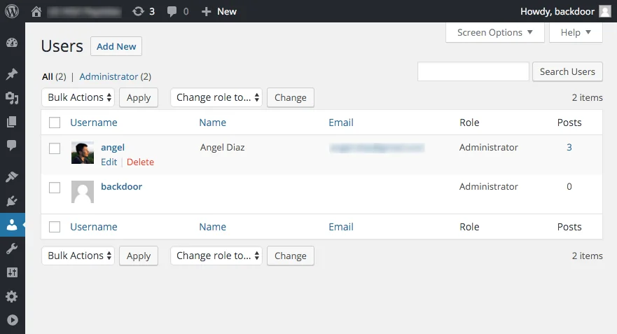 Puerta Trasera WordPress Administrador