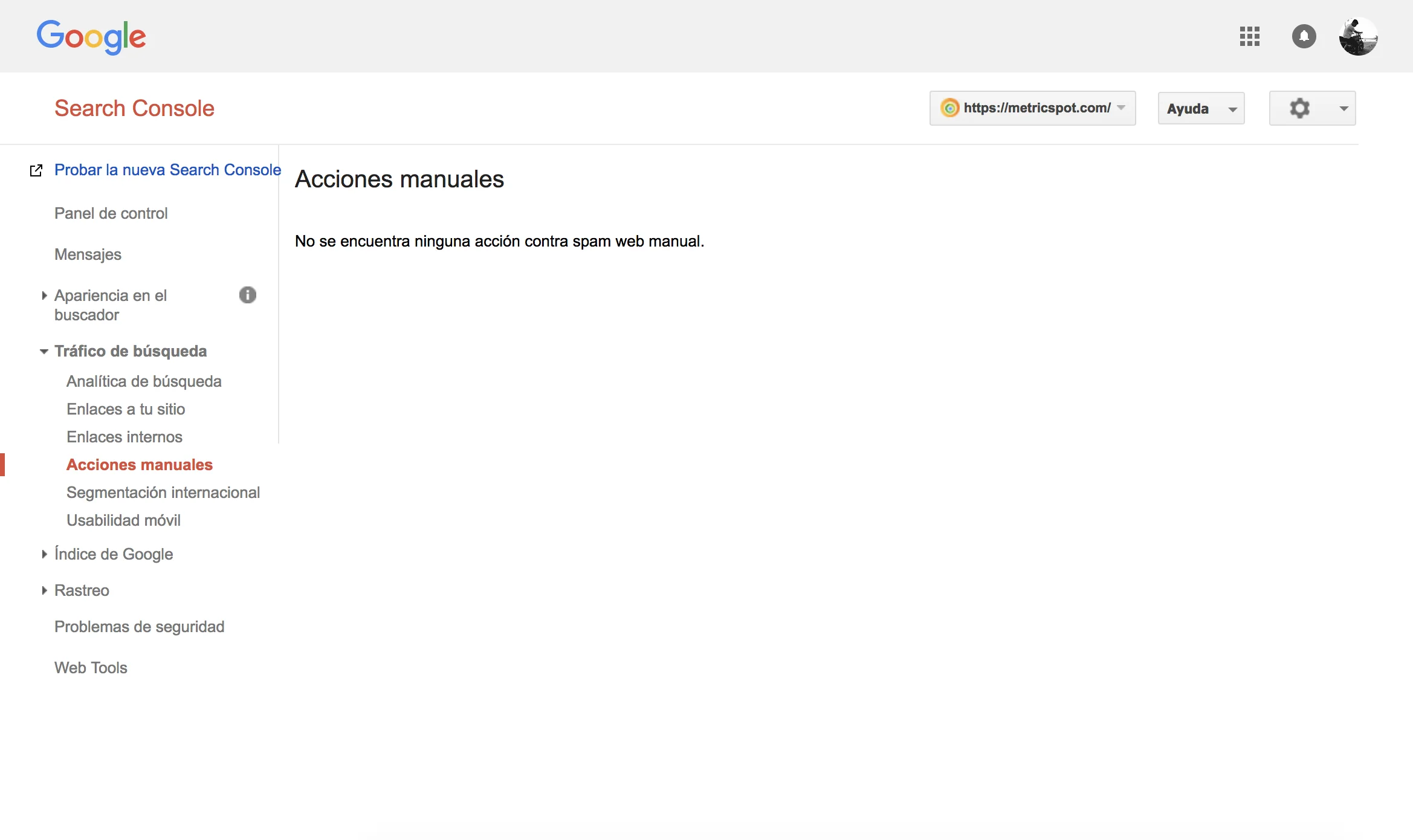 Acciones Manuales Penalización Google Search Console